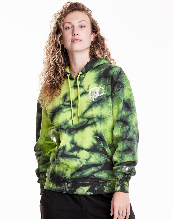 Champion Hoodie Dames - Groen/Zwart - Galaxy Dye ( 364712-OWJ )